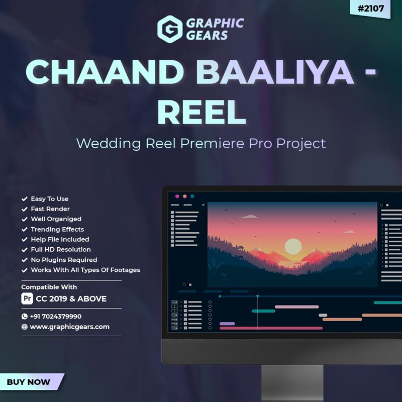 Chaand Baaliyan Wedding Reel Premiere Pro Project - Cinematic Reel Project