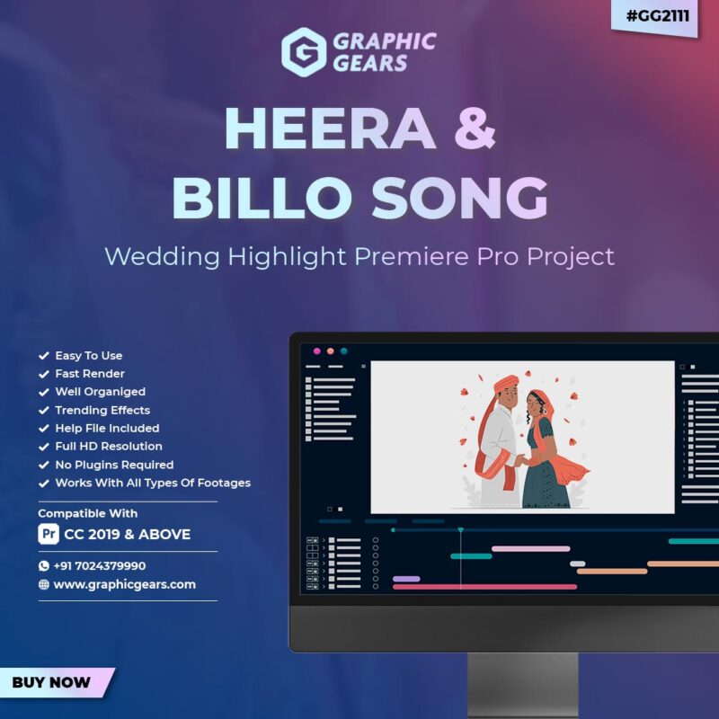 Heera and Billo Wedding Highlight Premiere Pro Project - Cinematic Highlight Project - GG2111