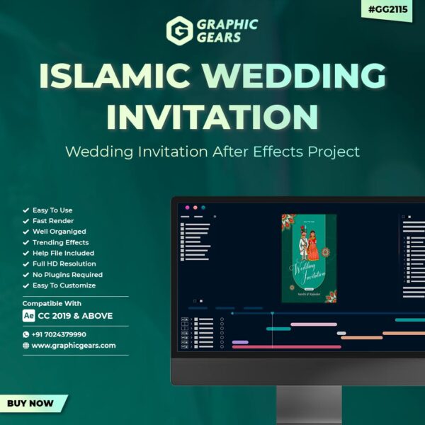 Islamic Wedding Invitation After Effects Project - Muslim Wedding Invitation Project - GG2115
