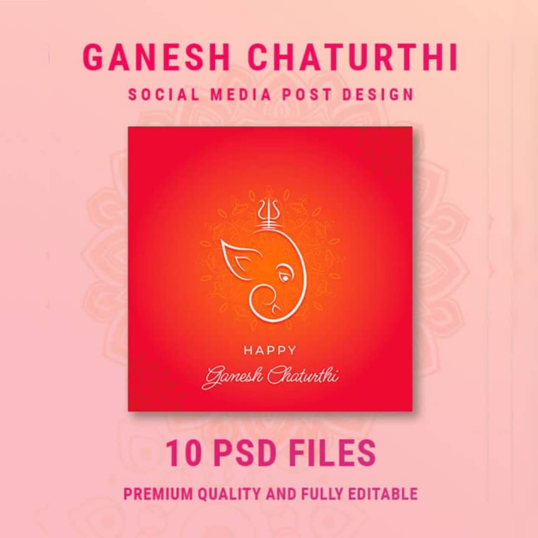 Happy Ganesh Chaturthi Wishes Banner PSD - Ganesh Chaturthi PSD - GG2114