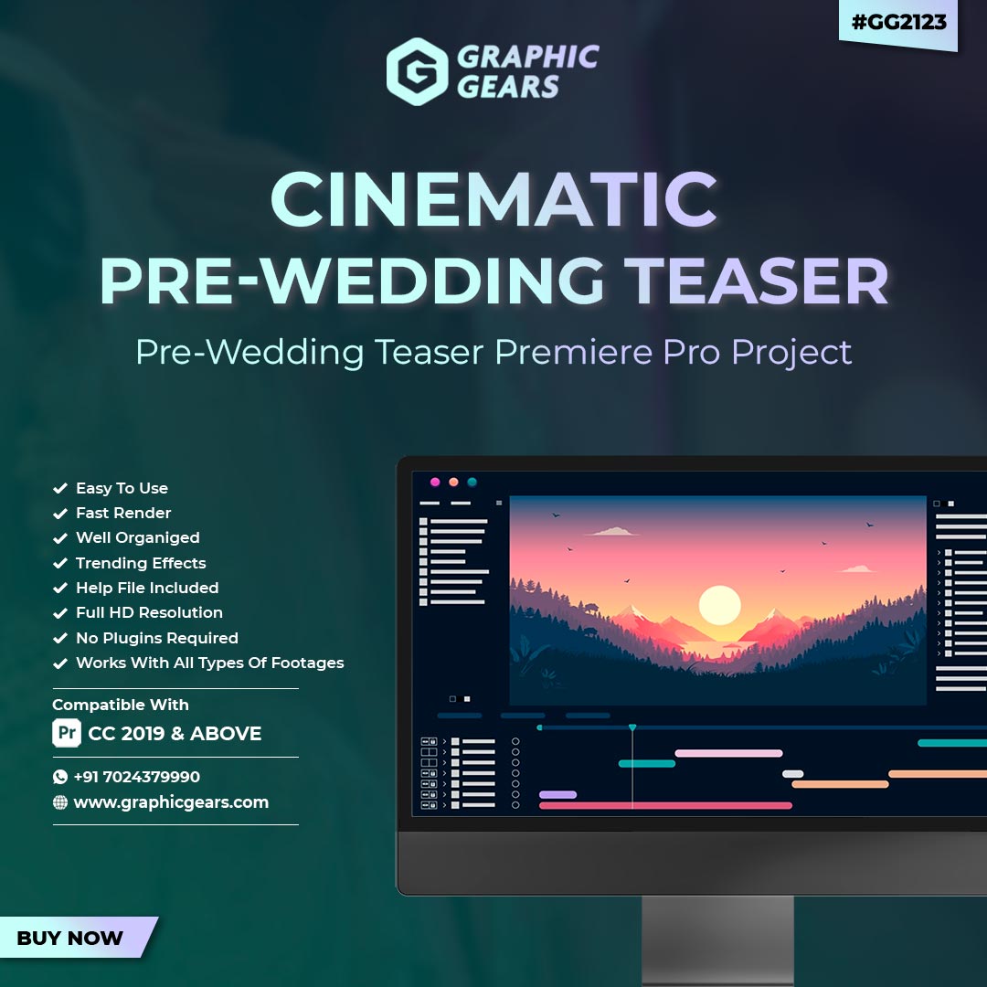 Pre-Wedding Teaser Project – Cinematic Pre-Wedding Teaser Premiere Pro Project GraphicGears