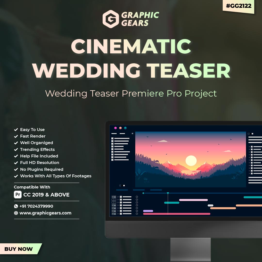 Wedding-Teaser Premiere-Pro-Project - Cinematic-Wedding-Teaser-Project-GG2122-GraphicGears