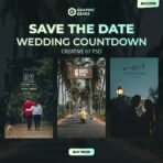Modern Wedding Countdown - Save The Date PSD