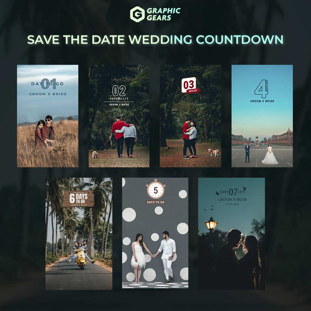 Modern Wedding Countdown - Save The Date PSD