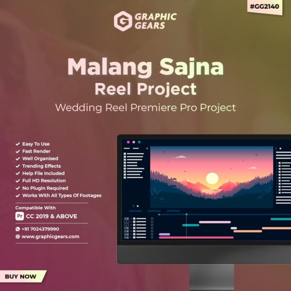 Malang Sajna Wedding Reel Premiere Pro Project - Cinematic Reel Project GG2140