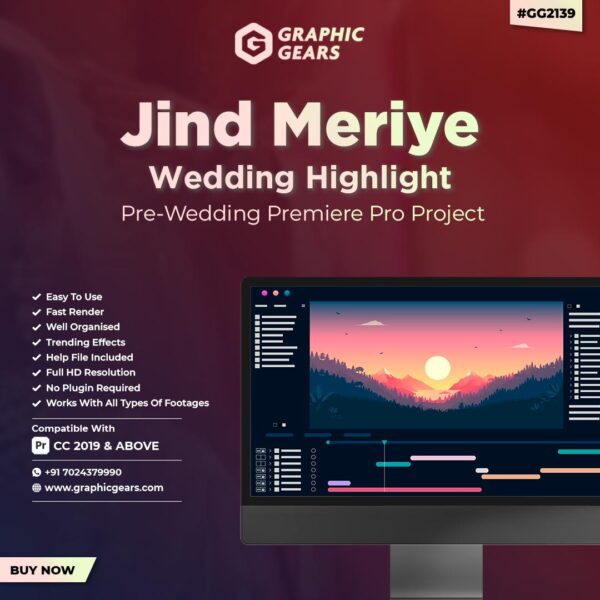 Jind Meriye Wedding Highlight Premiere Pro Project GG2139