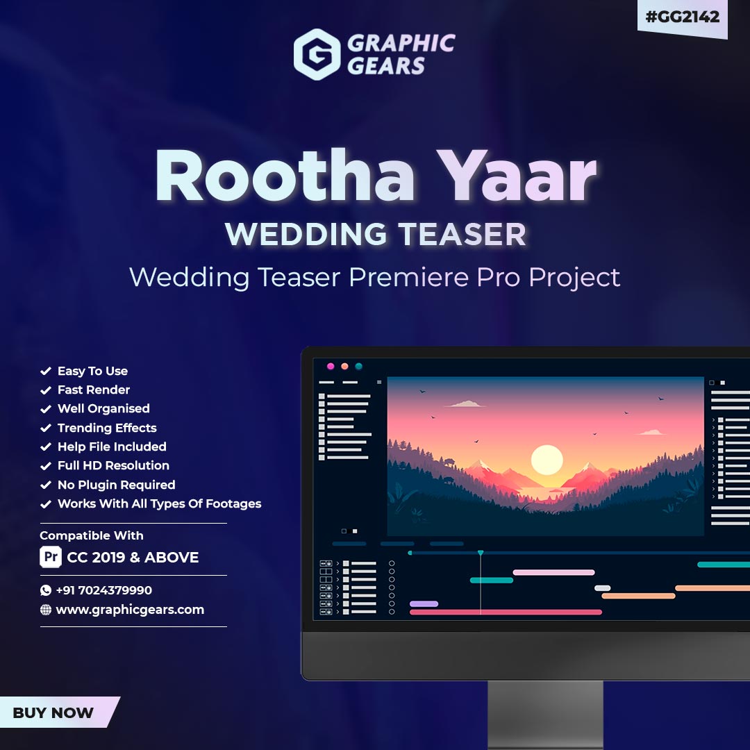 Wedding Cinematic Teaser Project For Premiere Pro - Rootha Yaar - GG2142