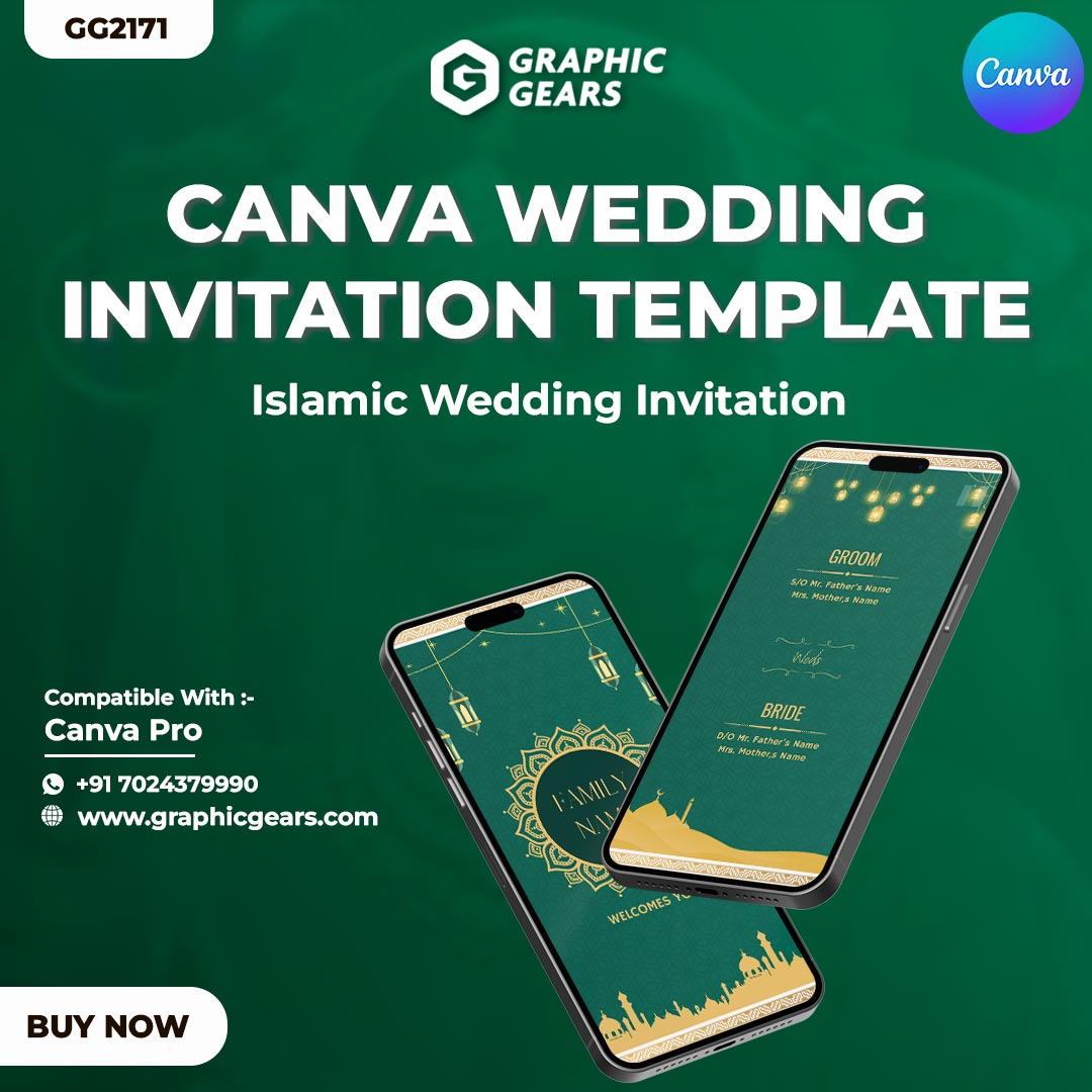 Islamic Invitation Canva Template - Canva Wedding Invitation Video