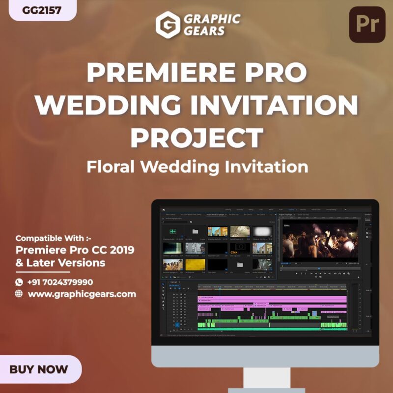 Premiere Pro Wedding Invitation Template - Floral Wedding Invitation