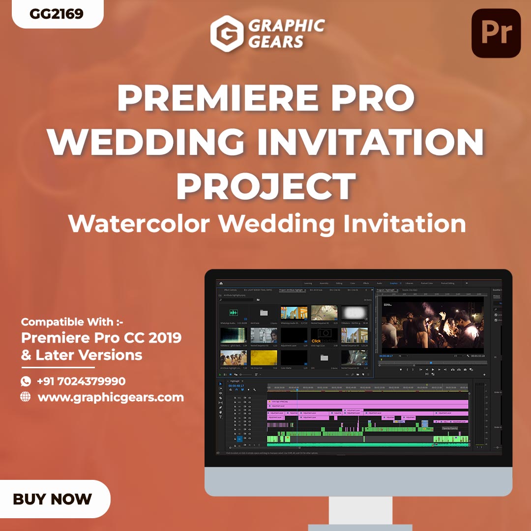 Wedding Invitation Project For Premiere Pro - Watercolor Wedding Invitation