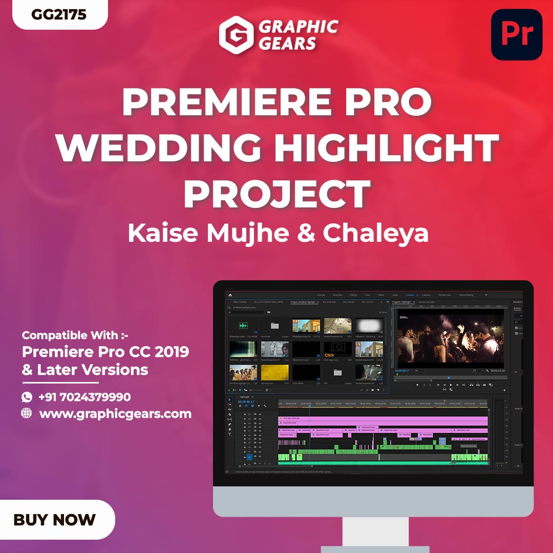 Premiere Pro Wedding Highlight Project - Kaise Mujhe And Chaleya