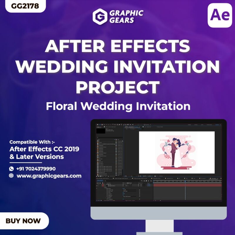 Animated Floral Wedding Invitation After Effects Project