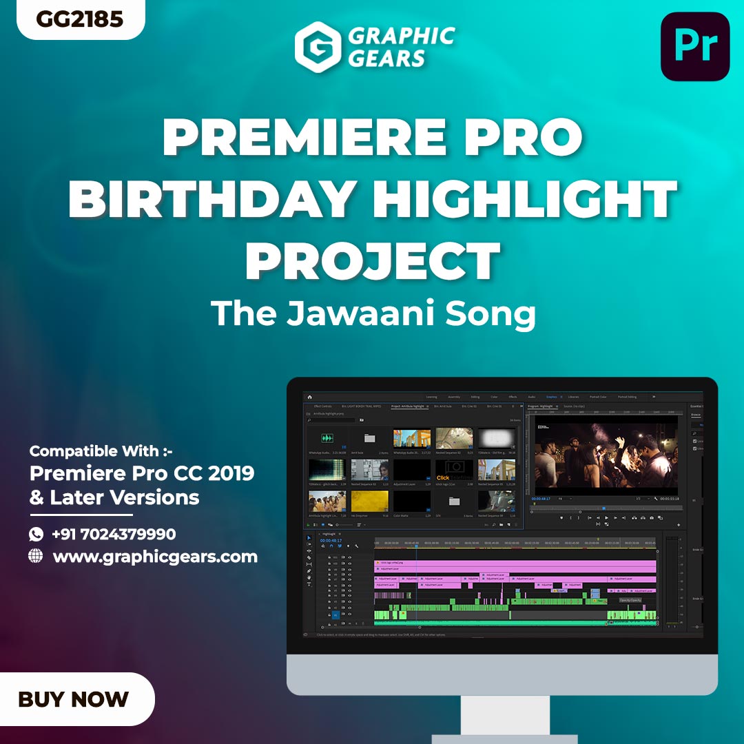 Birthday Highlight Premiere Pro Project - The Jawaani Song