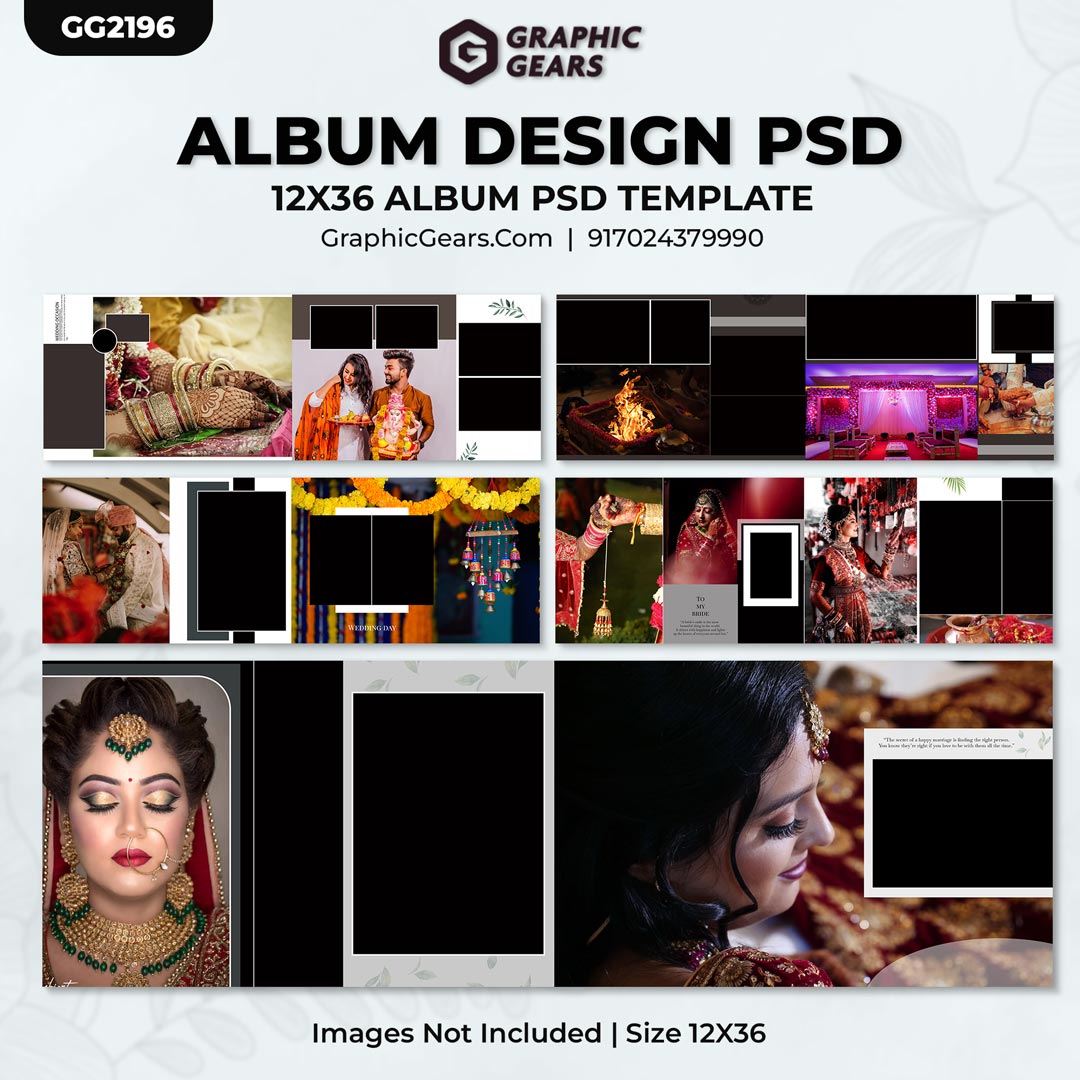 Download Wedding Album Design PSD Templates - 12X36 Album PSD Pack 11