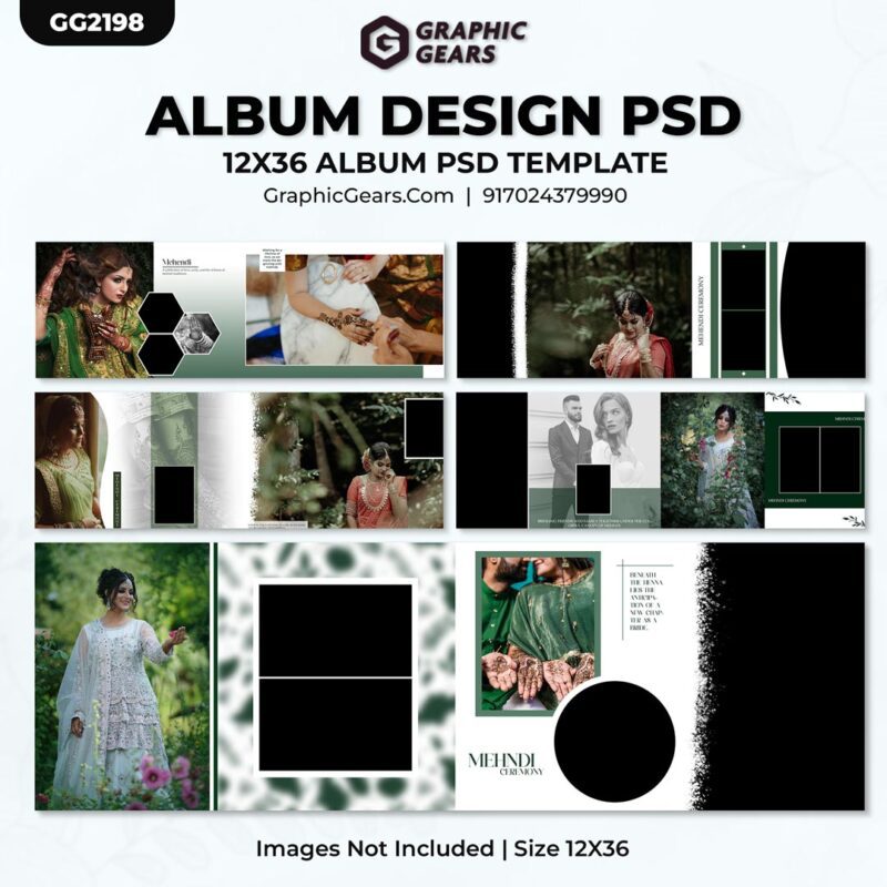 Download Wedding Album PSD - Mehndi Ceremony Wedding Album Design PSD