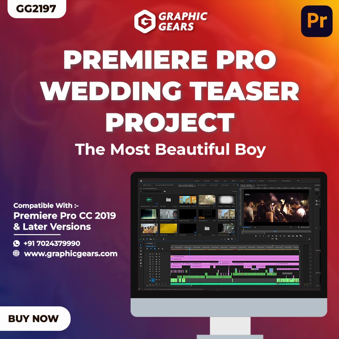 Cinematic Wedding Teaser Project For Premiere Pro - The Most Beautiful Boy - GG2197