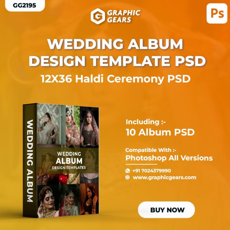 Download Wedding Album PSD - Haldi Ceremony Wedding Album Design PSD