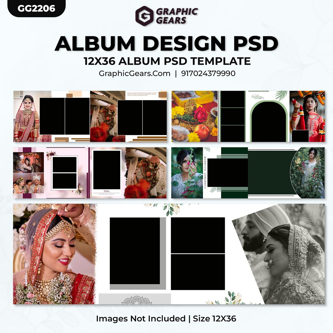 Download Wedding Album Design PSD Templates 2024 - 12X36 Album PSD Pack 14