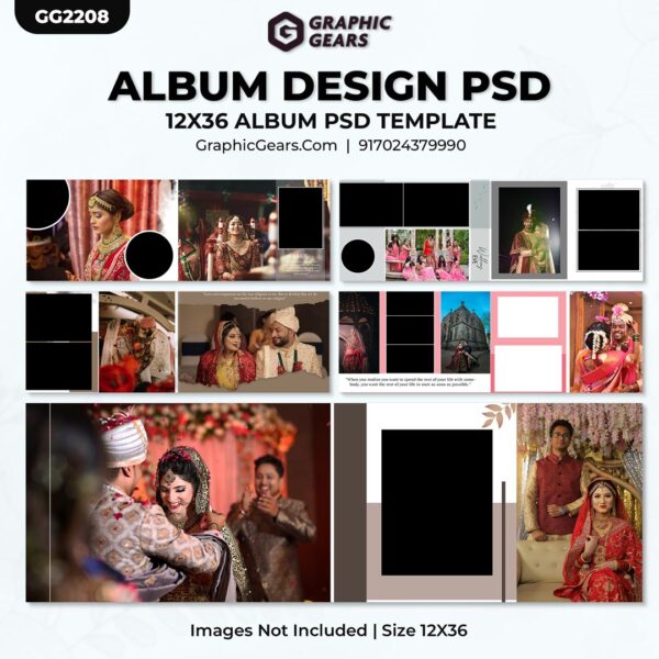 Download Wedding Album Design PSD Templates 2024 - 12X36 Album PSD Pack 16