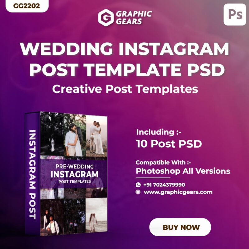 Pre-Wedding Instagram Post Template - Creative Instagram Post PSD Pack 02