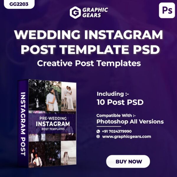 Pre-Wedding Instagram Post Template - Creative Instagram Post PSD Pack 03
