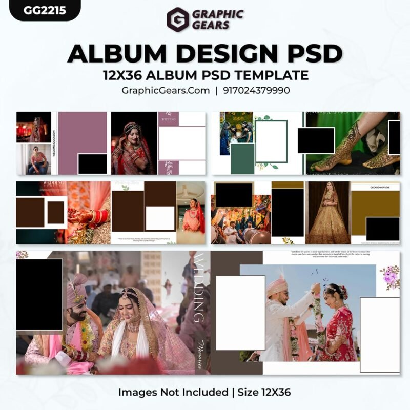 Download Wedding Album Design PSD Templates 2024 – 12X36 Album PSD Pack ...