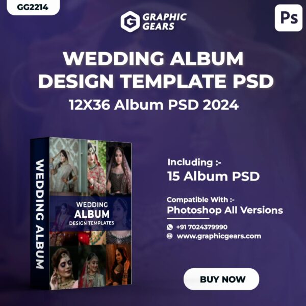 Download Wedding Album Design PSD Templates 2024 - 12X36 Album PSD Pack 20