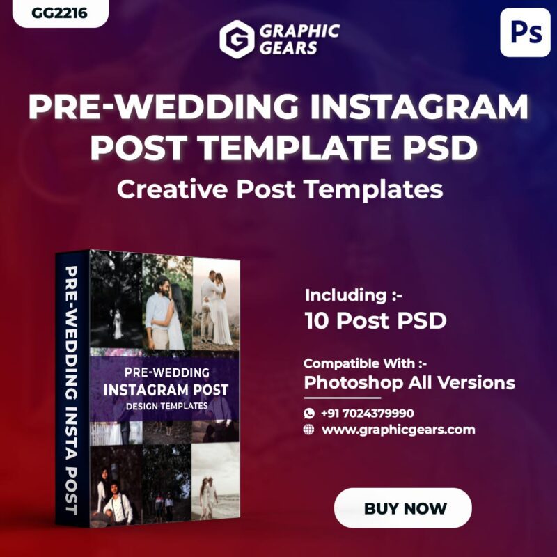 Pre-Wedding Instagram Post Template - Creative Instagram Post PSD Pack 04