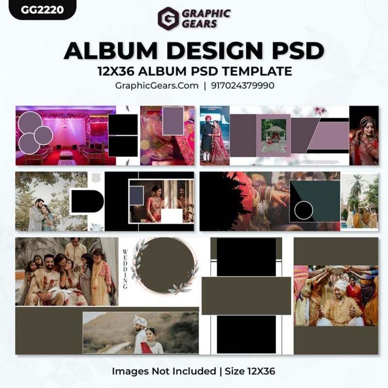 Download Wedding Album Design PSD Templates 2024 - 12X36 Album PSD Pack 25