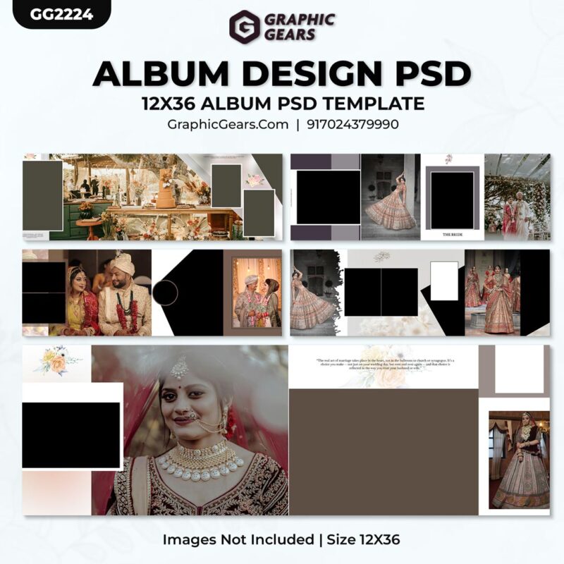 Download Wedding Album Design PSD Templates 2024 - 12X36 Album PSD Pack 29