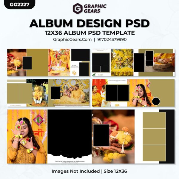 Download Wedding Album PSD - Haldi Ceremony Wedding Album Design PSD 2024