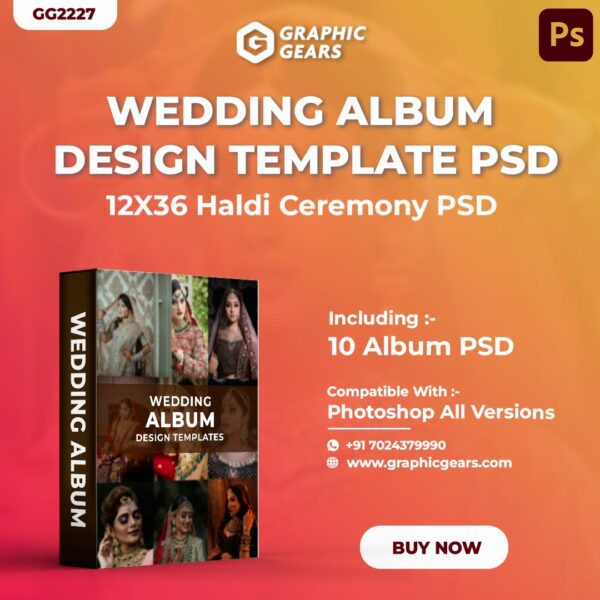 Download Wedding Album PSD - Haldi Ceremony Wedding Album Design PSD 2024