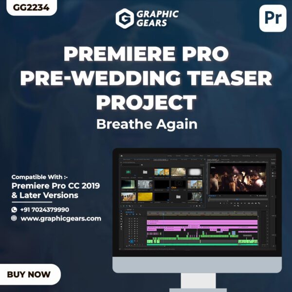 Pre-Wedding Teaser Project - Cinematic Pre-Wedding Teaser Premiere Pro Project - Breathe Again GG2234
