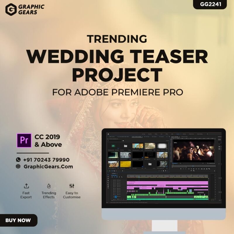 Wedding Teaser Premiere Pro Project - Cinematic Wedding Teaser Project GG2241