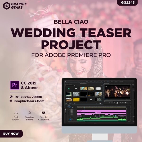 Wedding Teaser Premiere Pro Project - Cinematic Wedding Teaser Project GG2243